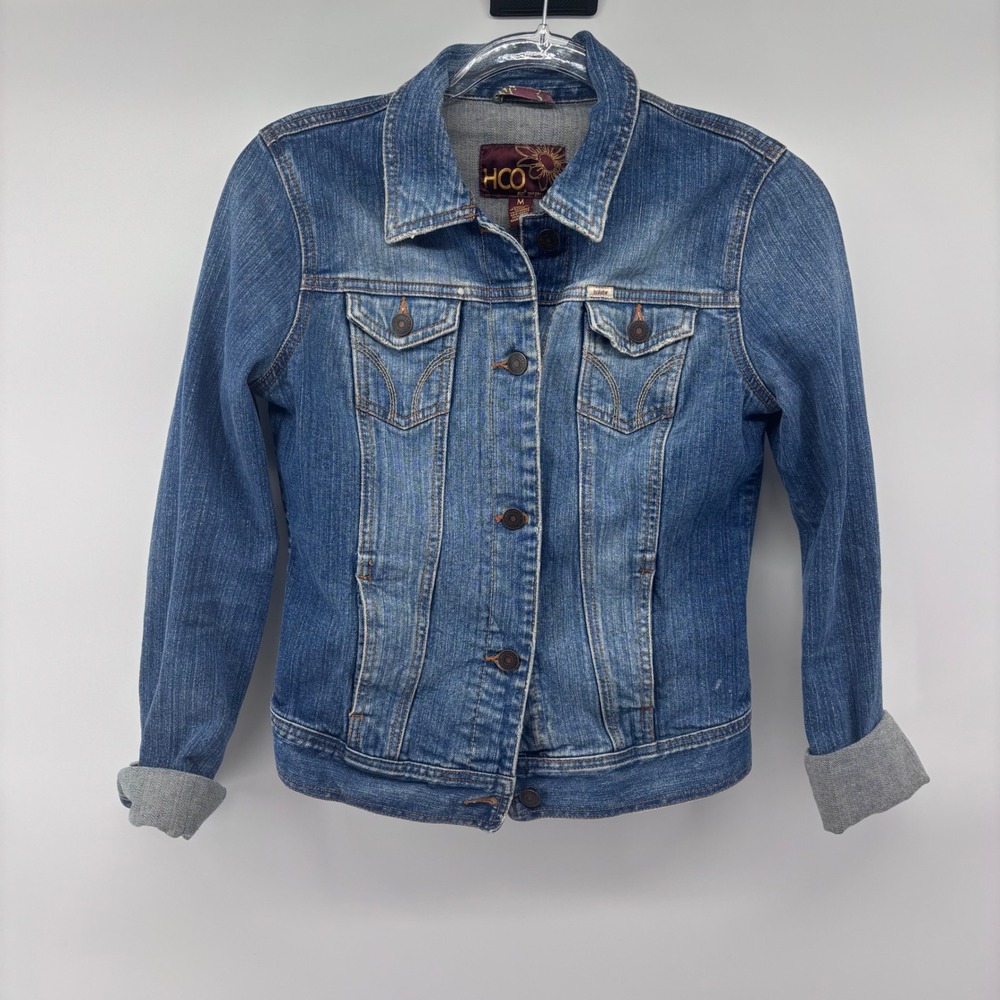 Hollister HCO Denim Jacket Medium Womens Blue Jean Casual Classic
